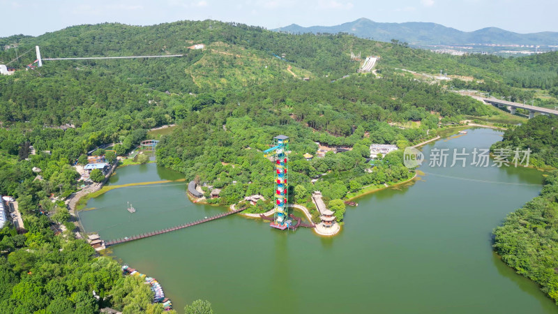 航拍湖北襄阳黄家湾风景区