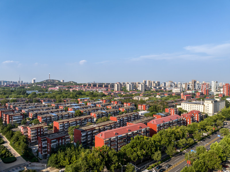 河北唐山市路南区航拍城市风景