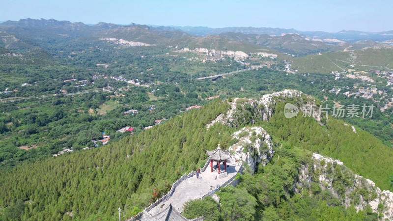 航拍山东潍坊青州云门山风景区