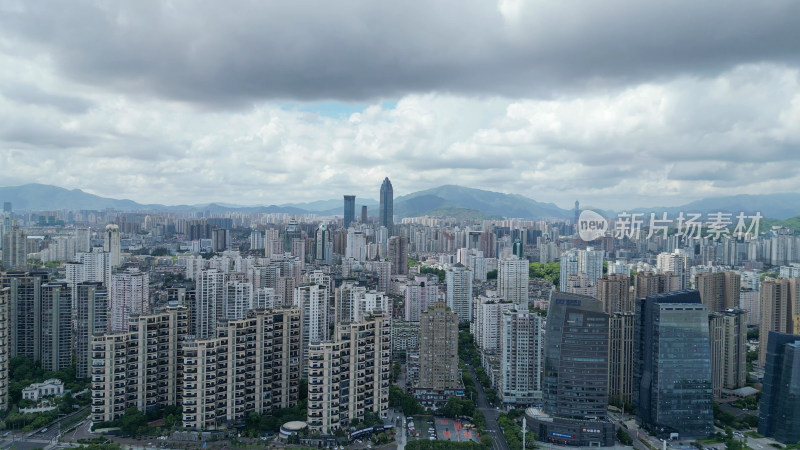 航拍浙江温州鹿城区城市建设