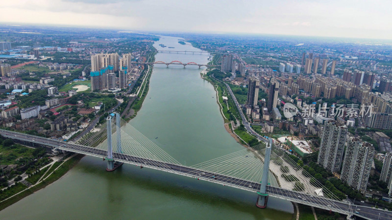 湖南益阳城市建设航拍图