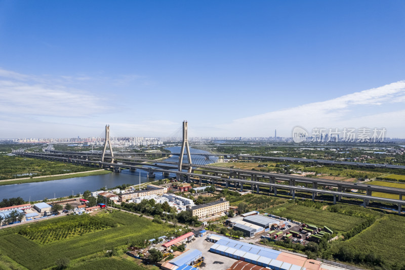 天津滨海大桥交通运输城市风光