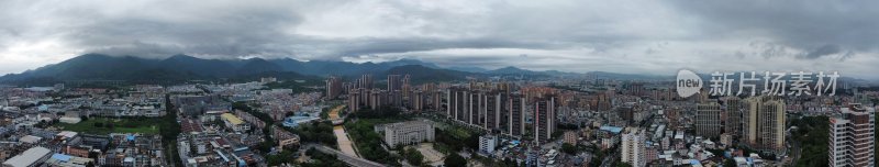 广东东莞：航拍暴雨过后的清溪镇城市风光