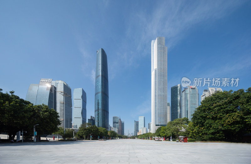 广州地标高层建筑地面广告素材