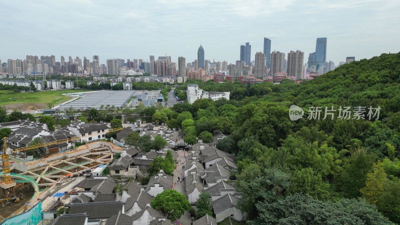 航拍江苏无锡惠山古镇5A景区