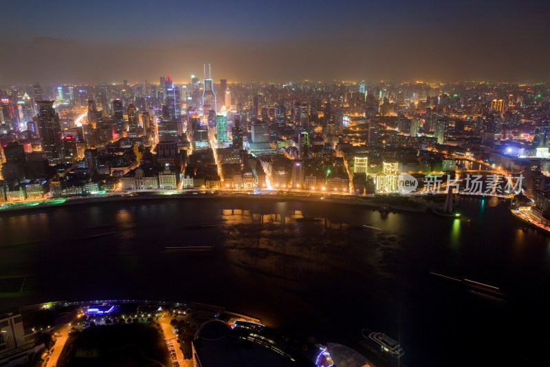 陆家嘴夜景鸟瞰