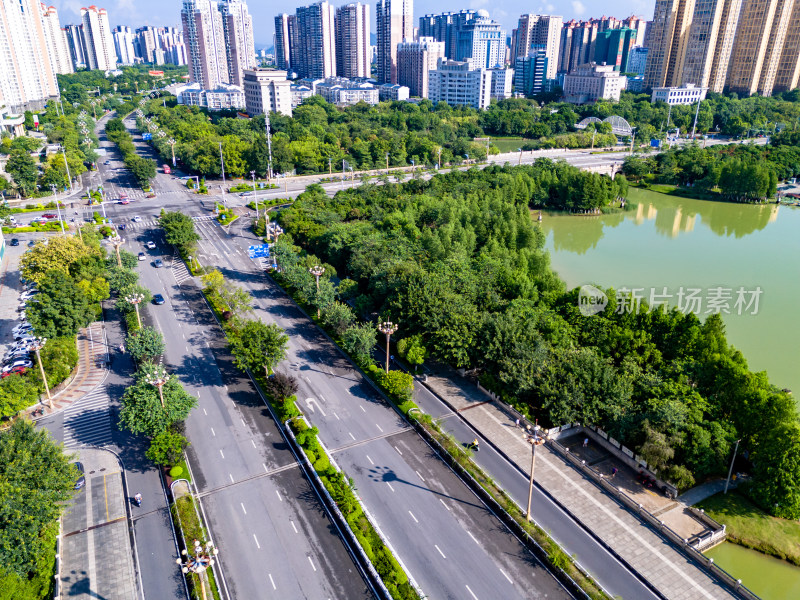 广西来宾城市大景航拍图