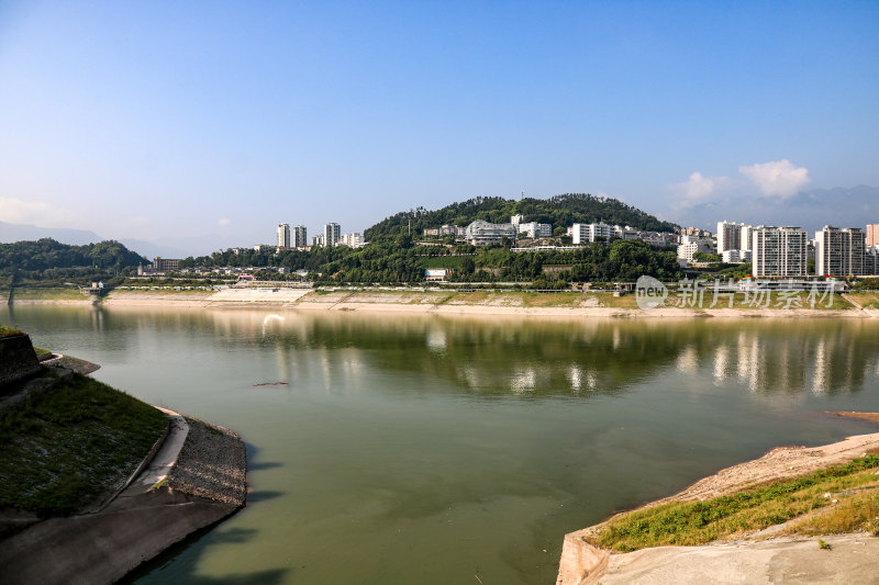 三峡大坝坝区坝上第一县秭归县城市风貌