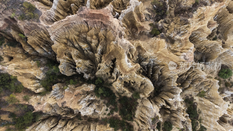 壮观的土林地貌鸟瞰全景