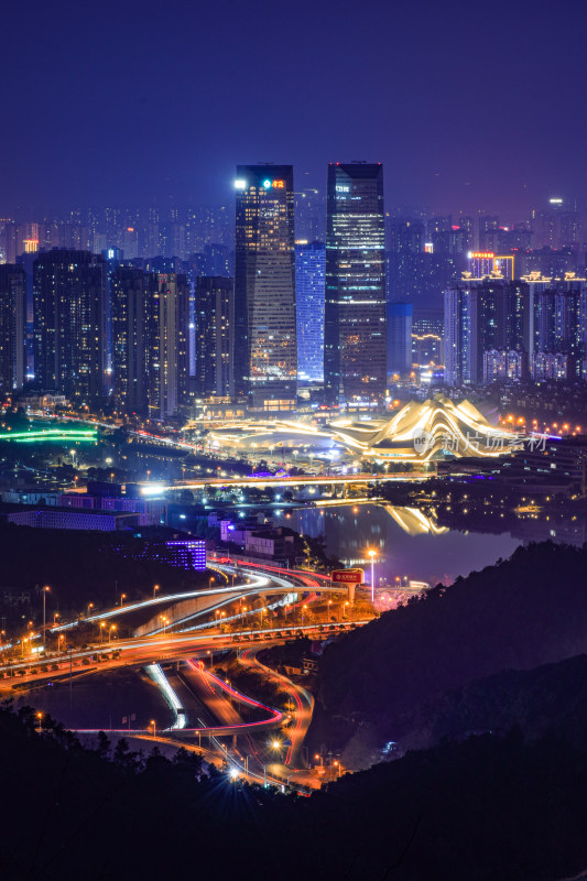 长沙城市天际线夜景