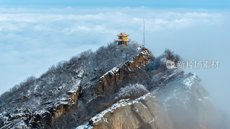 高山雪后云海航拍