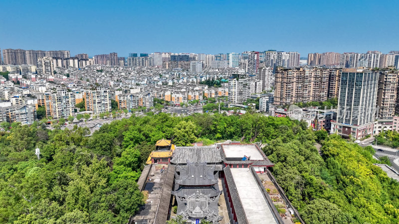 四川内江西林古寺 航拍图