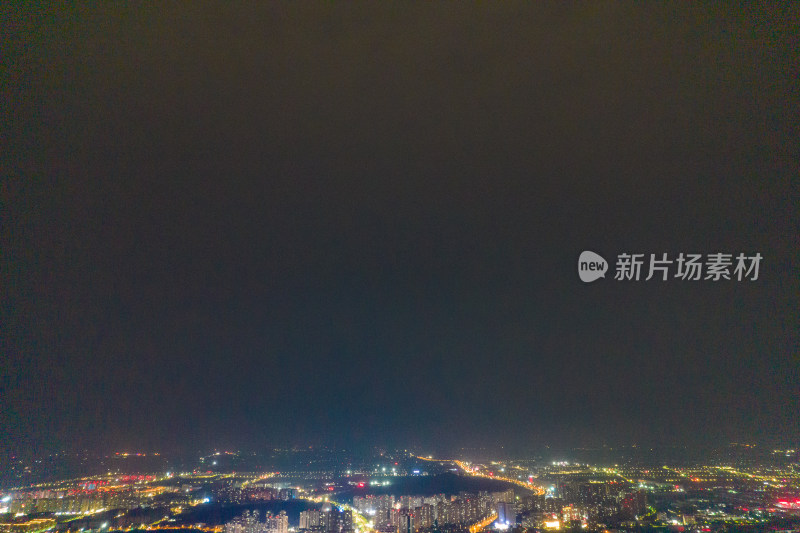 安徽蚌埠城市大景夜景灯光航拍图