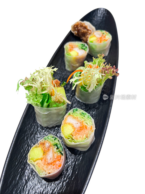 越南特色美食蔬菜卷的白底图