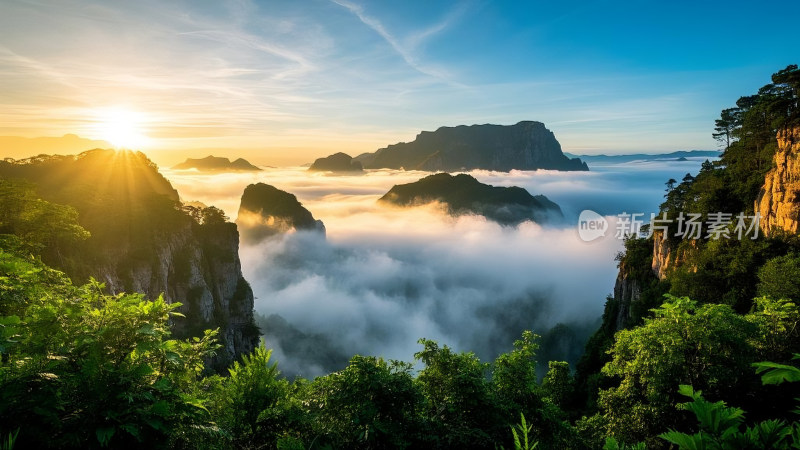 山间湖泊自然绝美风景