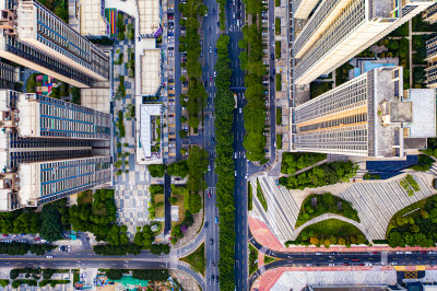 佛山顺德城市道路航拍