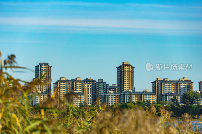 北京通州区大运河边的副中心的新城市景观