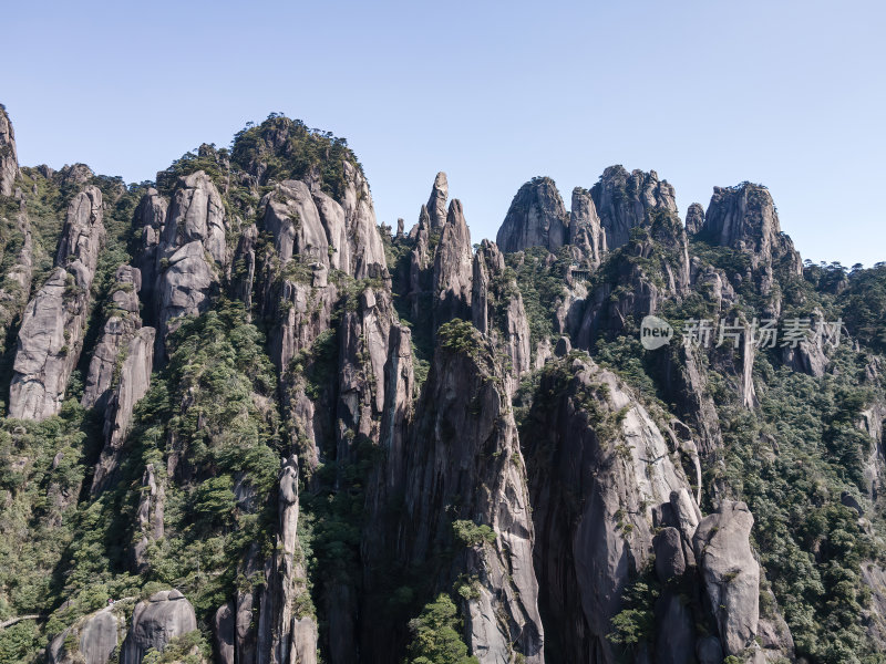 江西上饶三清山夏季山脉主峰航拍