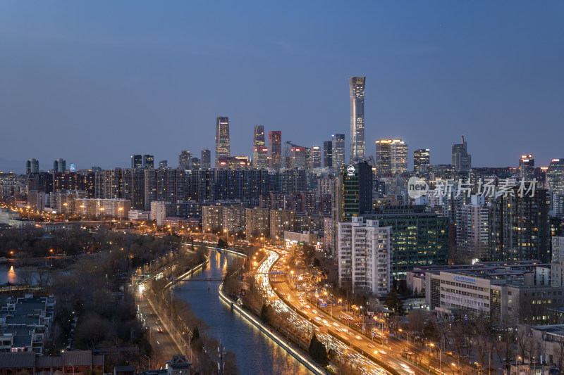 北京城市中心夜景天际线