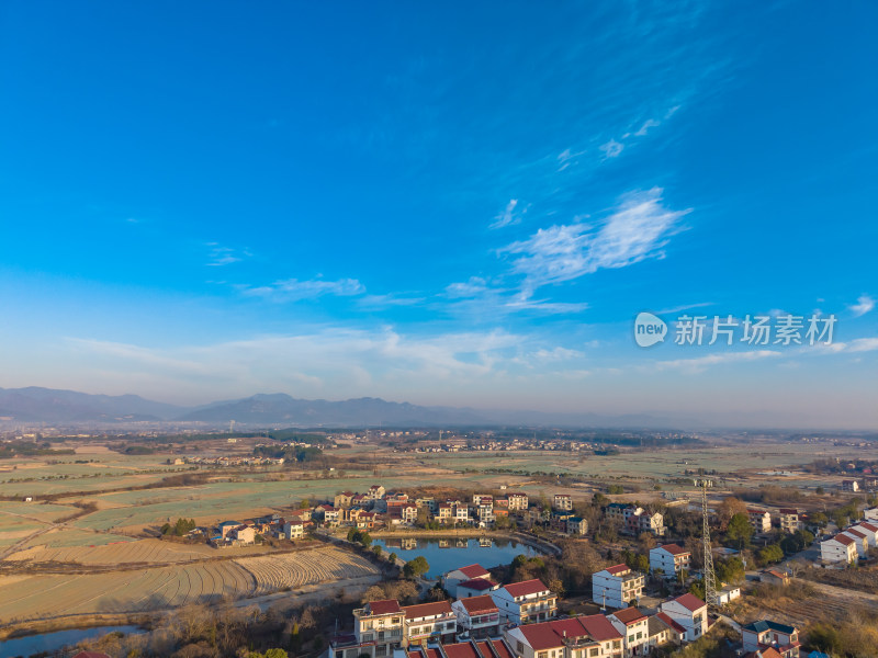 田野乡村风光航拍全景