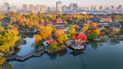 申园秋景 上海秋天 园林 世博文化公园