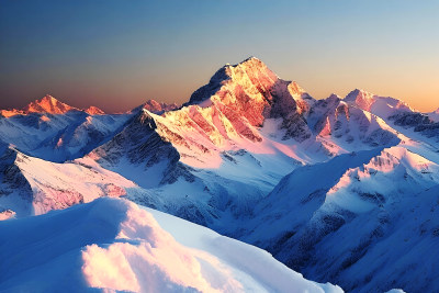 雪山风景冬天天空户外