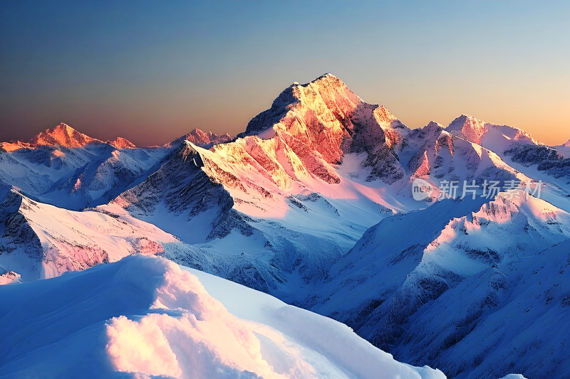 雪山风景冬天天空户外