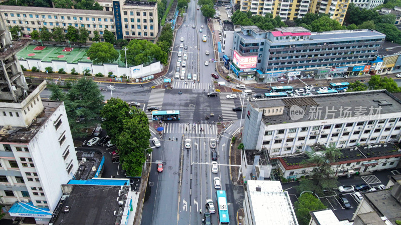 湖南益阳城市风光航拍图