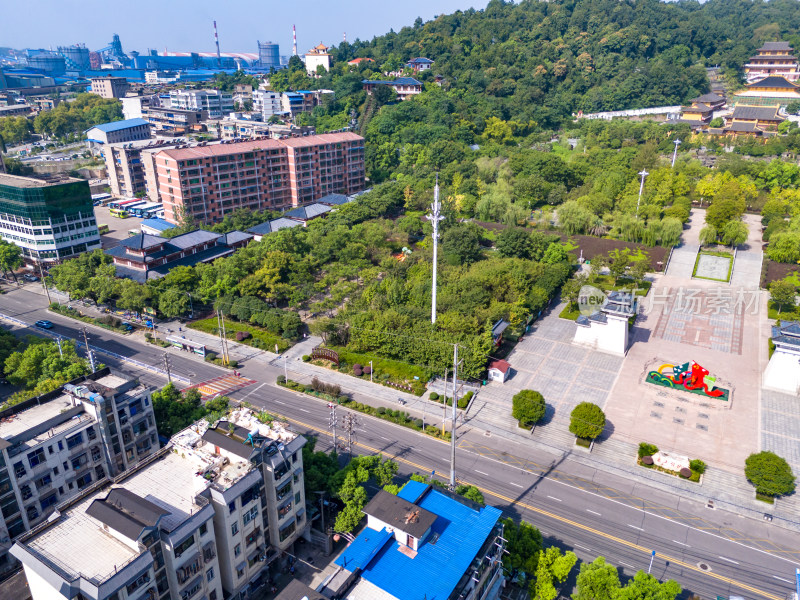 鄂州西山景区周边建筑航拍图