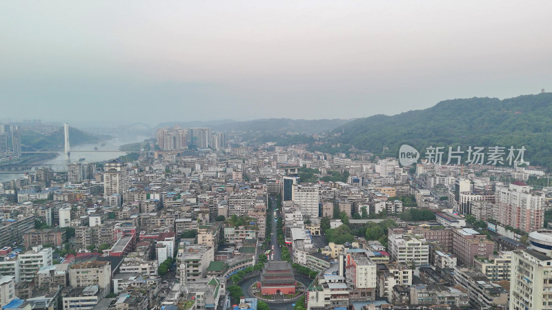 航拍四川宜宾建设宜宾城市风光摄影图