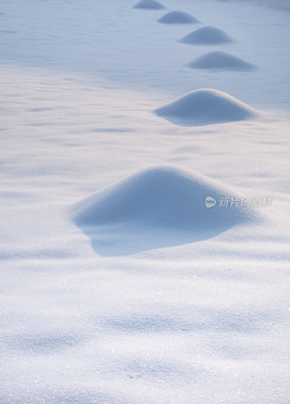 中国北方冬天雪起伏的特写