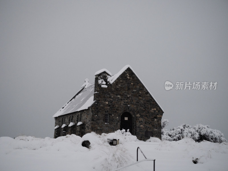 Lake Tekapo蒂卡波湖牧羊人教堂雪景