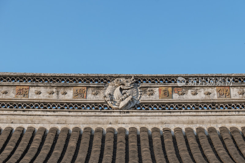 佛寺建筑屋顶装饰-苏州定慧寺