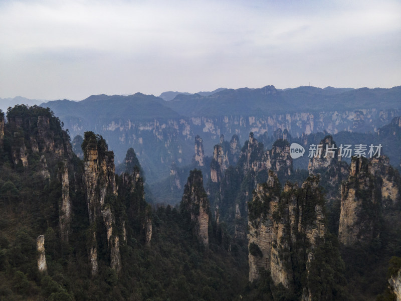 湖南张家界武陵源5A景区航拍