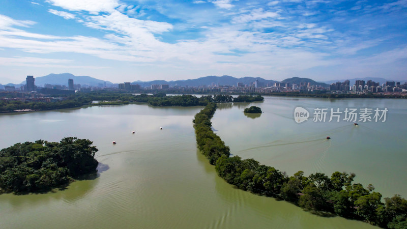 广东肇庆星湖5A景区航拍