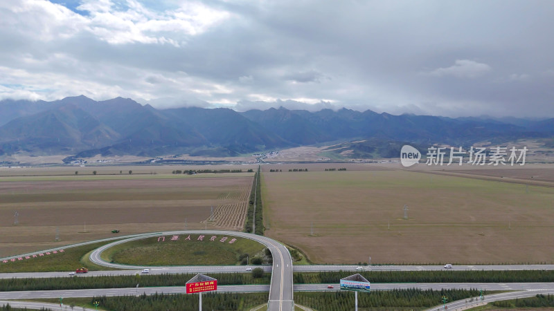 秋收季节农业基地航拍