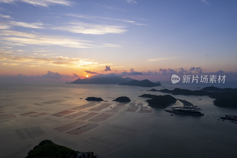 霞浦三沙花竹村海上滩涂日出朝霞自然风光