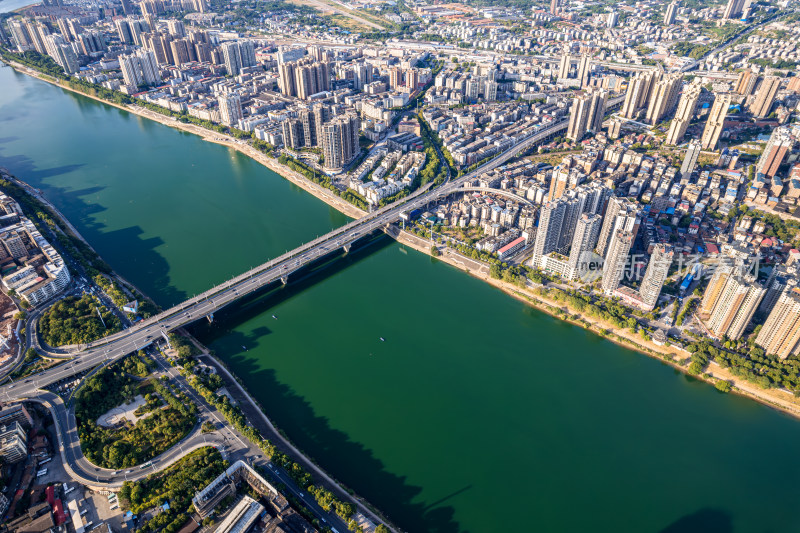 湖南衡阳城市夏天航拍风光