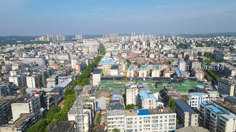 航拍湖北随州城市风光