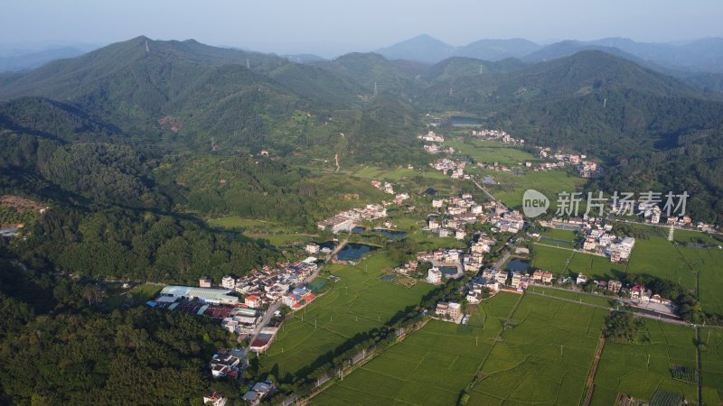 广东广州：航拍增城区正果镇城市风光