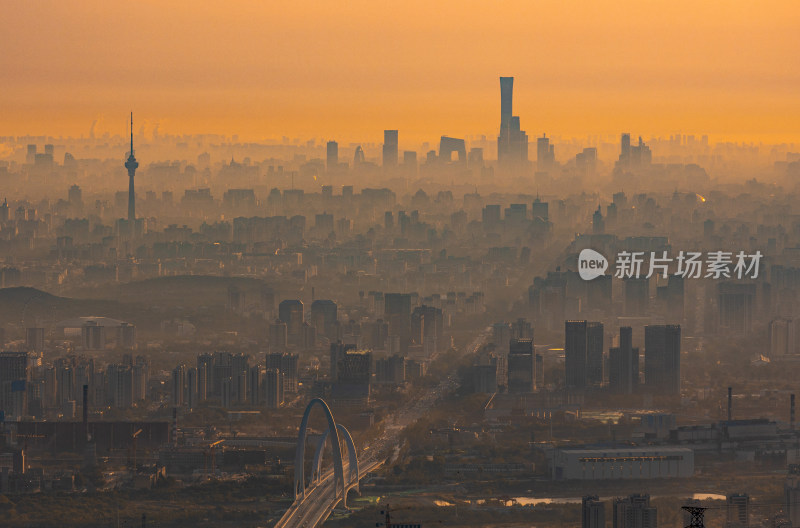 黄昏下的北京