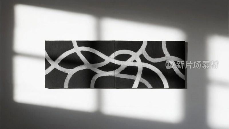 黑白抽象装饰画光影效果