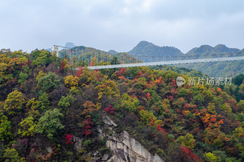 河南省洛阳白云山秋天空中玻璃栈道