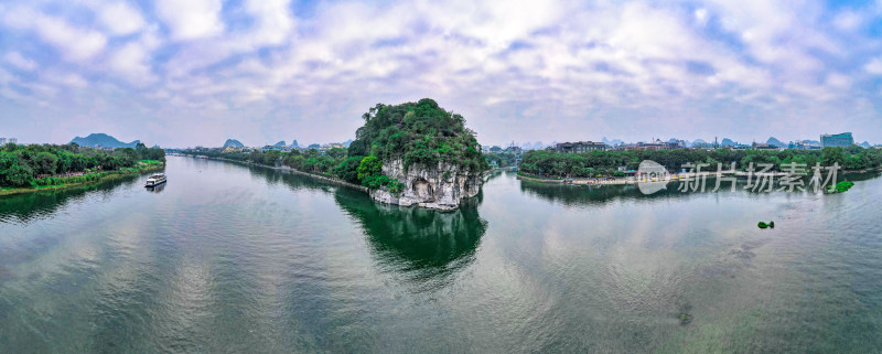 广西桂林象鼻山全景图航拍