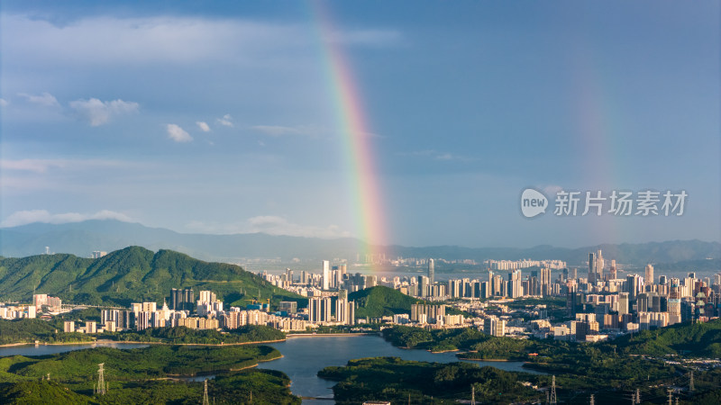 深圳城市彩虹航拍图