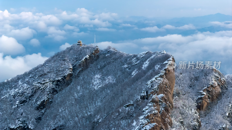 高山雪后云海航拍