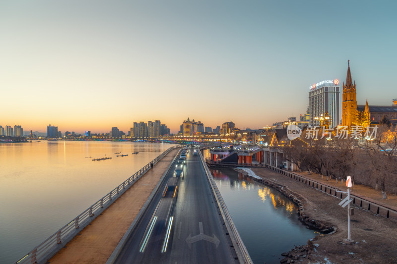 中国吉林省吉林市城市夜景