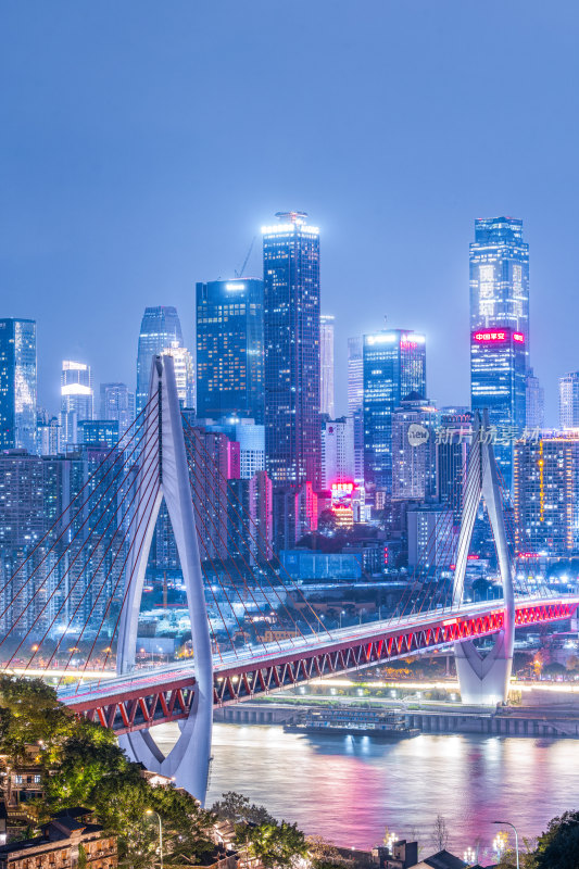 重庆东水门大桥城市夜景