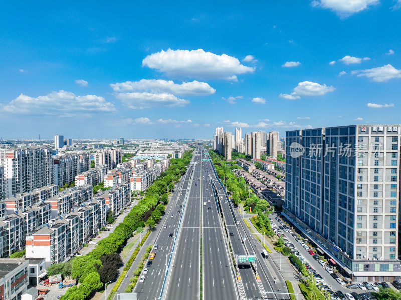 航拍昆山城市乡村建筑风光大景