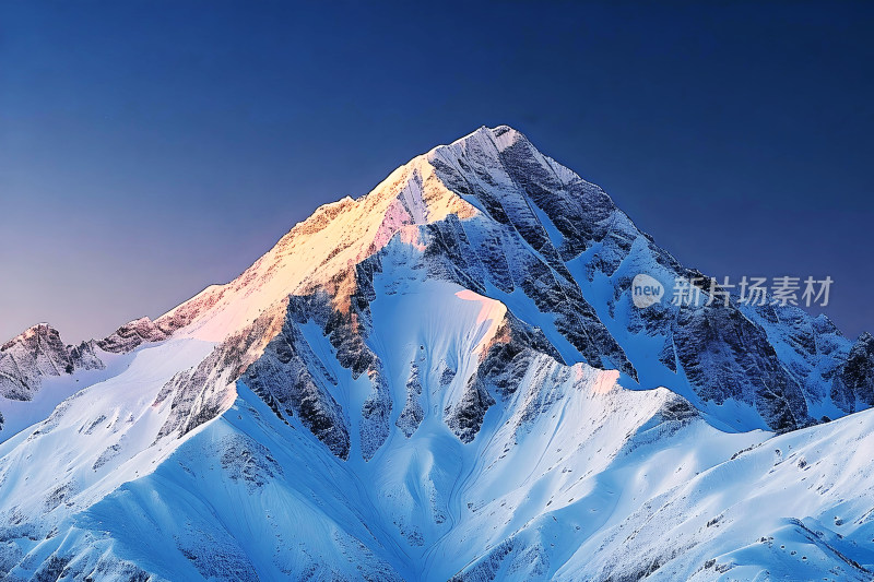 雪山风景冬天天空户外